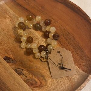 Gold and Brown Bracelet with Natural Earthy Design